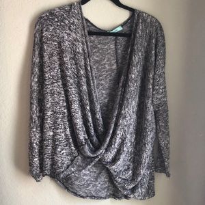 Karlie Criss-Cross Heathered Top